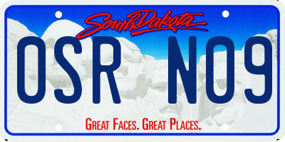 SD license plate 0SRN09