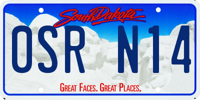 SD license plate 0SRN14