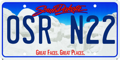 SD license plate 0SRN22