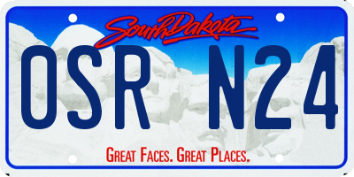 SD license plate 0SRN24
