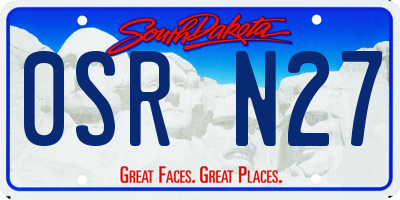 SD license plate 0SRN27