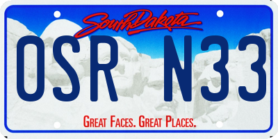 SD license plate 0SRN33