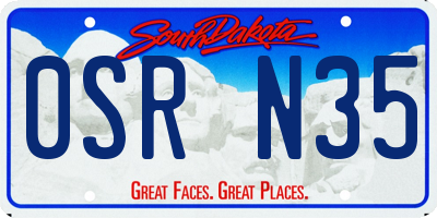 SD license plate 0SRN35