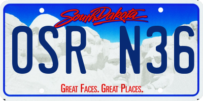 SD license plate 0SRN36