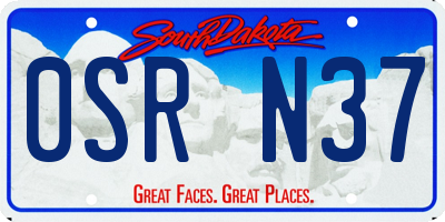 SD license plate 0SRN37