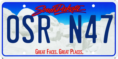 SD license plate 0SRN47