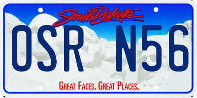 SD license plate 0SRN56