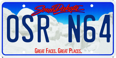 SD license plate 0SRN64