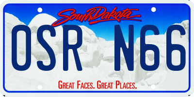 SD license plate 0SRN66