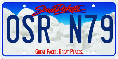 SD license plate 0SRN79