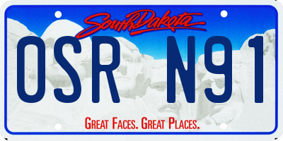 SD license plate 0SRN91