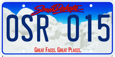 SD license plate 0SRO15