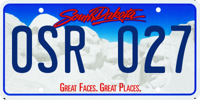 SD license plate 0SRO27