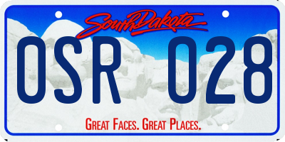 SD license plate 0SRO28