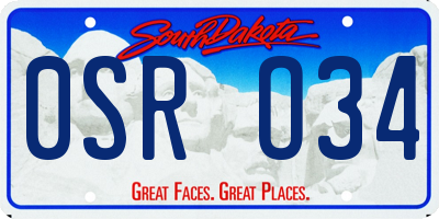 SD license plate 0SRO34