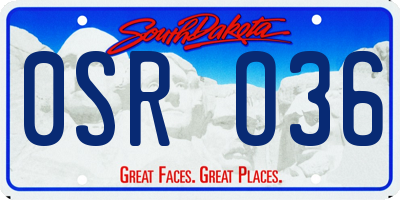 SD license plate 0SRO36