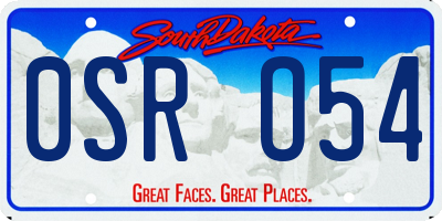 SD license plate 0SRO54