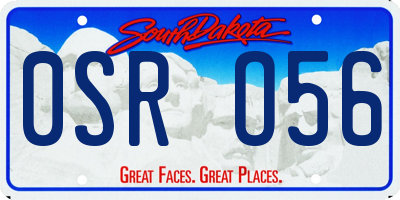 SD license plate 0SRO56