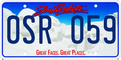 SD license plate 0SRO59