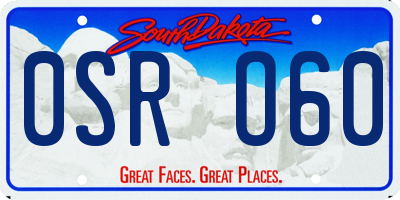 SD license plate 0SRO60