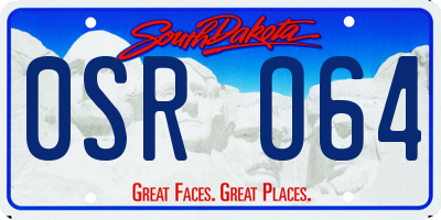 SD license plate 0SRO64