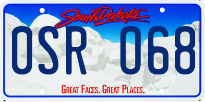 SD license plate 0SRO68