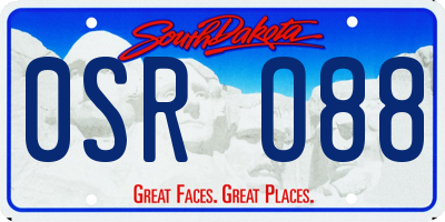 SD license plate 0SRO88