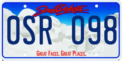 SD license plate 0SRO98