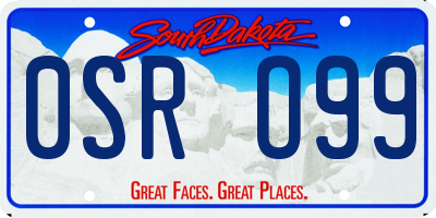 SD license plate 0SRO99