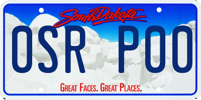 SD license plate 0SRP00