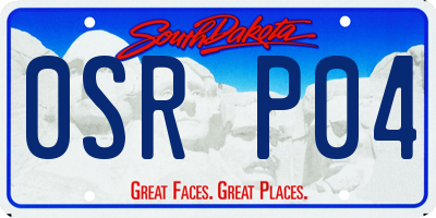 SD license plate 0SRP04