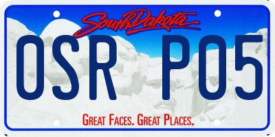 SD license plate 0SRP05