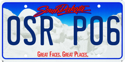 SD license plate 0SRP06