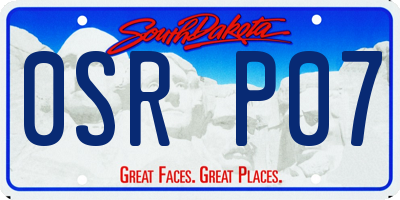 SD license plate 0SRP07