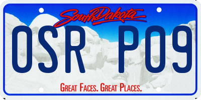 SD license plate 0SRP09