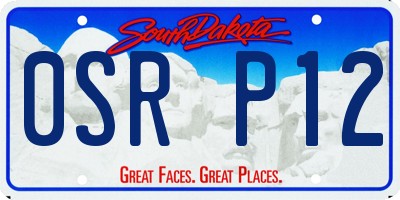 SD license plate 0SRP12