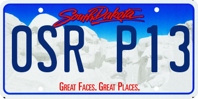 SD license plate 0SRP13