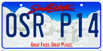 SD license plate 0SRP14