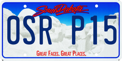 SD license plate 0SRP15
