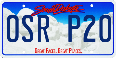 SD license plate 0SRP20