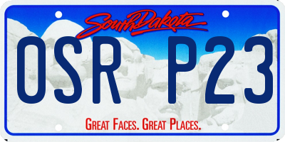 SD license plate 0SRP23