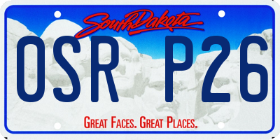 SD license plate 0SRP26