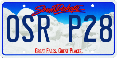 SD license plate 0SRP28