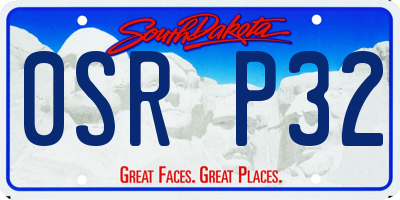 SD license plate 0SRP32