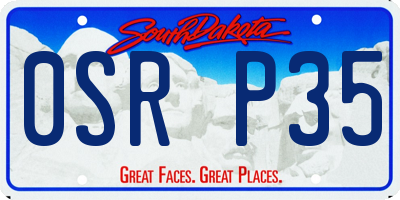 SD license plate 0SRP35