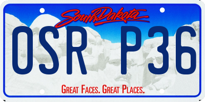 SD license plate 0SRP36