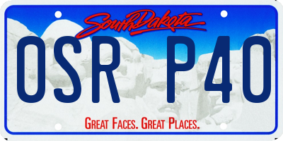 SD license plate 0SRP40