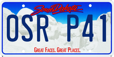 SD license plate 0SRP41