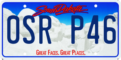 SD license plate 0SRP46