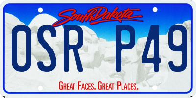 SD license plate 0SRP49
